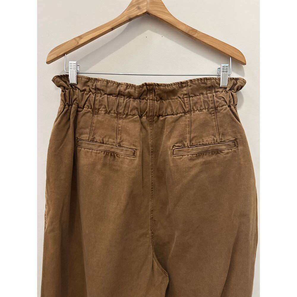 Free People Margate Pleated Trousers Tamarind Brown Size Med High Rise Boho - Picture 5 of 6